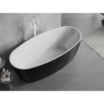 MEXEN/S - Lira voľne stojaca vaňa vzor 170 x 80, biela/čierna, sifón a prepad biał 52831708075-20