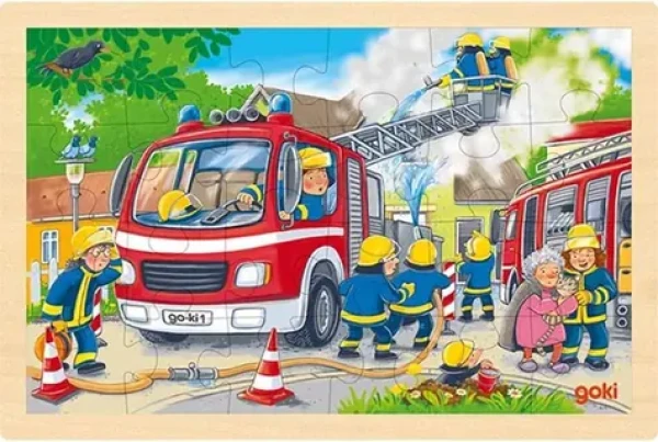 GOKI Drevené puzzle Hasičský zásah