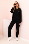 Dámska maslová mikina a nohavice s gumou čierne UNI