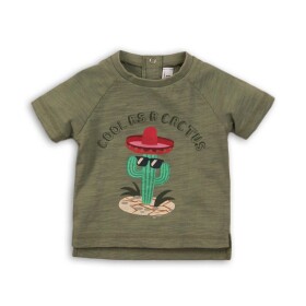 Tričko chlapčenské s krátkym rukávom, Minoti, CACTUS 1, khaki - 56/62 | 0-3m