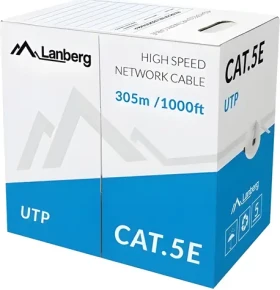 Lanberg LCU5-11CU-0305-S sivý / Inštalačný kábel / UTP Cat5e / drôt CU / 305 m (LCU5-11CU-0305-S)