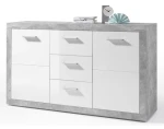 Komoda Stone 147 cm, betón/biela%