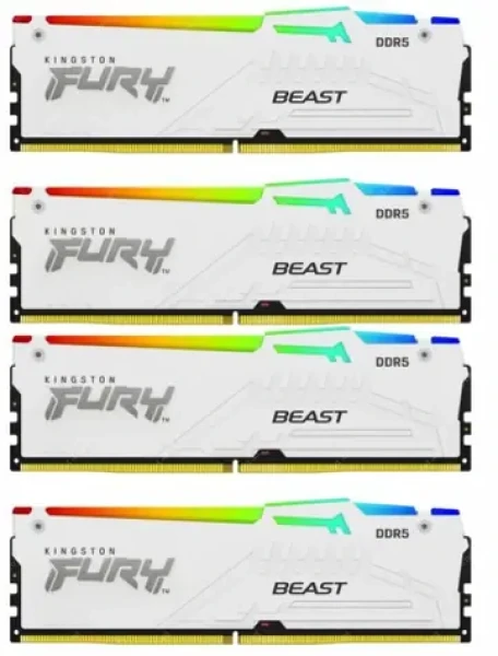Kingston Fury Beast White RGB 64GB (4x16GB) DDR5 6000MHz / CL40 / DIMM / XMP (KF560C40BWAK4-64)