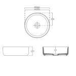ISVEA - INFINITY ROUND keramické umývadlo na dosku, priemer 36cm, čierna mat 10NF65036-2N