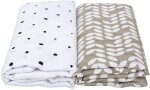 MOTHERHOOD Prikrývka a zavinovačka bavlnená mušelínová Premium 2 ks Beige Classics 100x120 cm