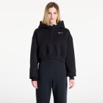 Mikina Nike Sportswear Phoenix Fleece Women's Oversized Cropped Henley Hoodie Black/ Sail XS