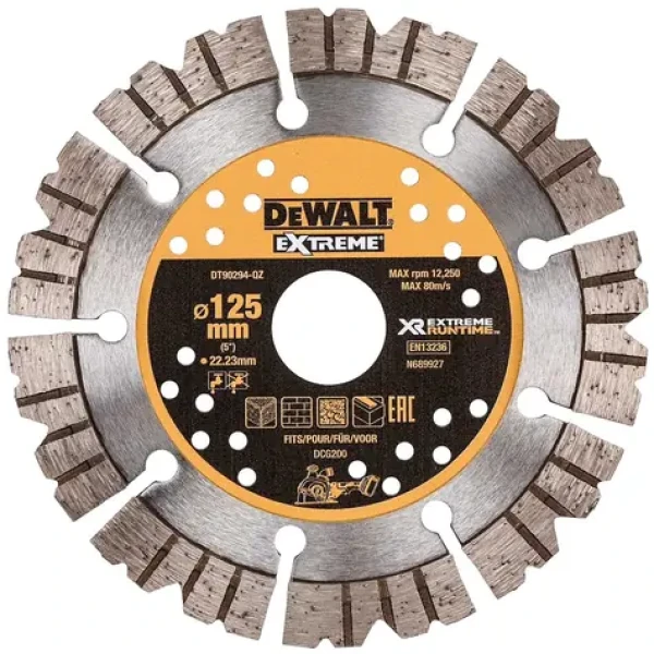 DeWalt DT90294 / Diamantový kotúč na murivo betón pre drážkovačku DCG200 / Priemer 125x22.2 mm (DT90294)