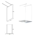 BESCO - Walk-in sprchovací kút AVEO DUE - Pevná stena - 50 cm, Rozmer A - 120 cm BCAVEODUE120+BCAVEO50