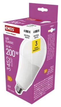Emos LED žiarovka Classic A95 28W E27 / Žiarovka / náhrada za 200W / neutrálna biela / 3452 lm (1525743408)