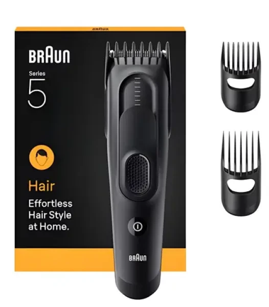 Braun HC5530 Series 5 čierna / Zastrihávač vlasov / Pánsky / 50 min prevádzky / 2 nástavce / 3 - 35 mm (4987176251046)