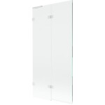 MEXEN/S - Lunar L vaňová zástena 2-krídlová ľavá 90 x 150, transparent, biela 897L-090-100-20-00-L
