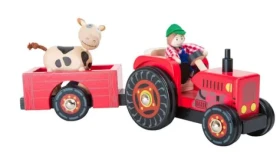 Small Foot Drevený farmársky ťahací traktor