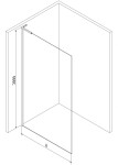 MEXEN/S - Kioto L Sprchová zástena WALK-IN 120 x 200, zrkadlové, čierna 800-120-103-70-50