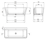 DEANTE - Hiacynt biela - Akrylátová vaňa, chrbtom k stene/voľne stojaca, obdĺžniková - 160 cm KDH_016W