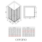CERANO - Sprchovací kút Volpe Duo Ľ/P - 6 mm - chróm, transparentné sklo - 120x80x190 - zalamovacie CER-669610