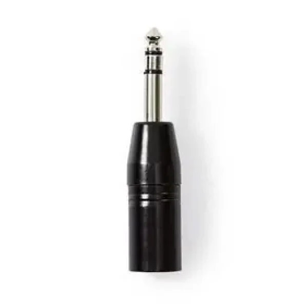 Nedis XLR adaptér čierna / XLR 3pinová zástrčka / jack 6.35 mm / poniklovaný (COTP15943BK)
