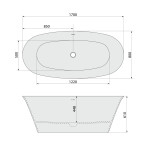 POLYSAN - FLORINA voľne stojaca vaňa liaty mramor 170x80x61cm, biela 93858