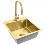 REA REA - Oceľový drez Leo 40 BRUSH GOLD ZLE-06001