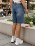 Dámske džínsové bermudy s opaskom modré FashionStreet SY0545 L
