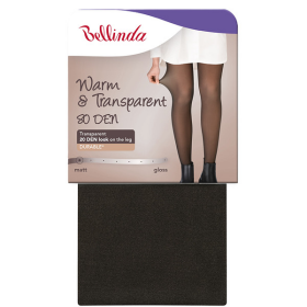 Dámske teplé pančuchy 80 DEN WARM & TRANSPARENT 80 DEN - BELLINDA - čierna M