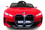 Mamido Elektrické autíčko Audi BMW i4 v ohnivo červenej farbe s EVA kolesami a koženým sedadlom, s diaľkovým ovládaním