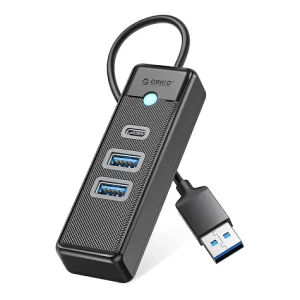 Orico PWC2U-U3 čierna / USB hub / 2x USB-A 3.0 / 1x USB-C 3.0 / kábel 1,8 m