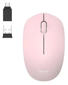 PORT CONNECT Wireless COLLECTION ružová / Bezdrôtová myš / USB-A/USB-C dongle / 2,4 GHz / 1600 DPI (900541)