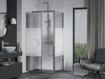 MEXEN/S - APIA sprchovací kút 140x80, dekor - pruhy, chróm 840-140-080-01-20