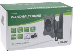 InLine Nástenný držiak TFT monitora čierna / Držiak na monitor / do 13" / nosnosť 15 kg / náklon -15 ° -15 ° (23107D)