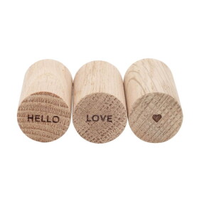 Eulenschnitt Drevené háčiky Oak Wood Hello Love - set 3 ks