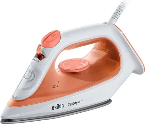 Braun TexStyle 1 SI 1009.OR biela, oranžová / Naparovacia žehlička / 1900 W / keramická podrážka / 120 g/min (0127407000 SI1009.OR)