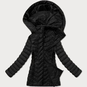 Dámska jednoduchá čierna prešívaná bunda do bokov J Style (16M9261-392) odstíny černé 52