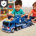 MalPlay Policajný transportér s helikoptérou a autom