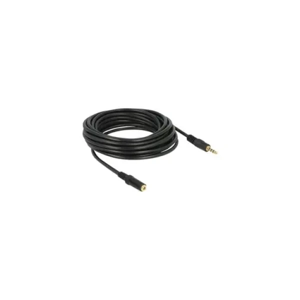 DeLock Jack 3,5 mm 4 pin čierna / Predlžovací audio kábel / 5 m (84669)