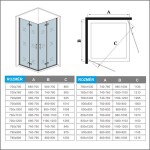 H K - Obdĺžnikový sprchovací kút MELODY R908, 90x80 cm sa zalamovacím dverami vrátane sprchovej vaničky z liateho mramoru SE-MELODYR908 / SE-ROCKY-9080
