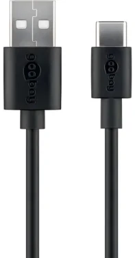 Goobay 59124 čierna / Nabíjací a synchronizačný kábel / USB-C na USB-A / 3 m (59124)