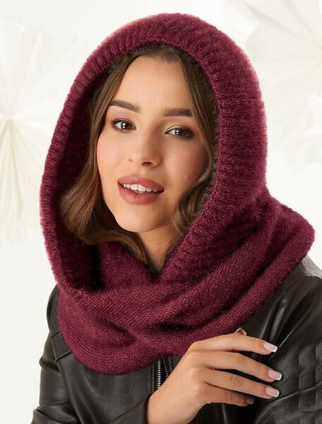 Dámska mikina s kapucňou Chimney 48-495 Burgundy - AJS UNI vínová