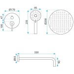REA - Podomietková sprchová sada Ontario Gun Grey + BOX REA-P5504