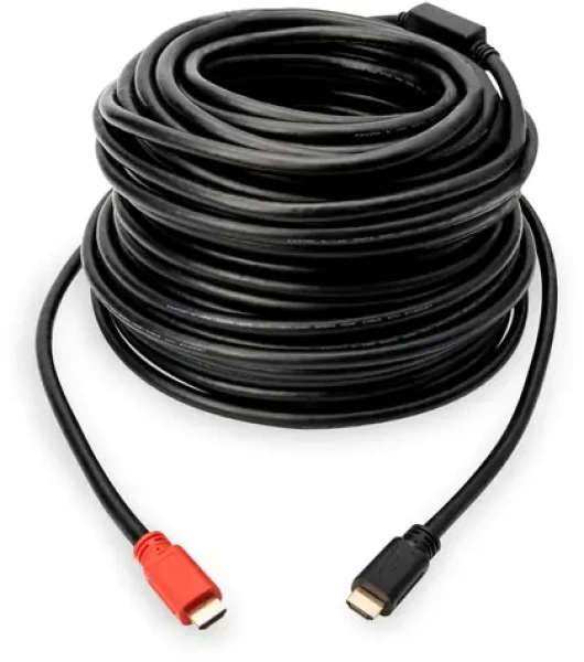 Digitus DB-330118-100-S čierna/červená / HDMI kábel so zosilňovačom signálu / 10 m / High Speed + Ethernet / UHD 4K/30Hz (DB-330118-100-S)