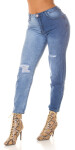 Sexy Highwaist Bi-Color Mom Jeans Used Look denimblue