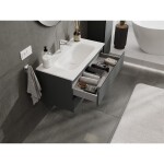MEXEN/S - Orio kúpeľňová skrinka 90 cm s umývadlom Vela, 2 zásuvky, grafit mat/biela mat 91A10-09047-2-BFF66-W23M01