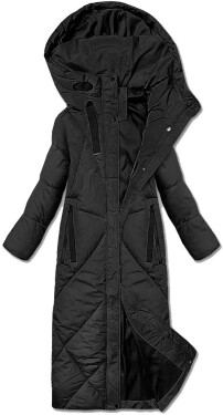 Čierna dámska zimná bunda s dĺžkou po kolená J Style (5M3232-392) odstíny černé XL (42)