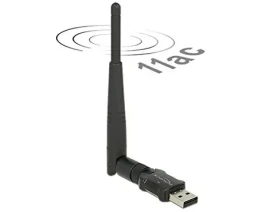 DeLock USB 2.0 / dvojpásmový WLAN adaptér ac/a/b/g/n 433 + 150 Mbps / externá anténa (12462)