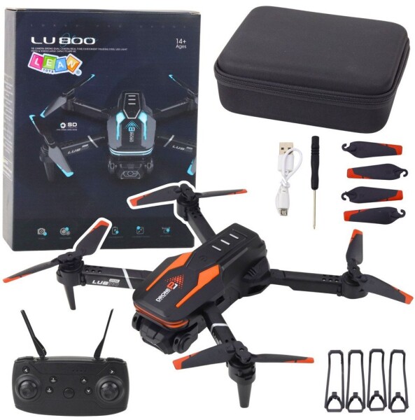 LeanToys Dron Zdalnie Sterowany LU800 Kamera Światła LED Oranžový