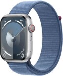 Apple Watch Series 9 GPS + Cellular, 45mm Koperta z aluminium w farbaze strieborným z opaskš sportowš w farbaze zimowego błękitu