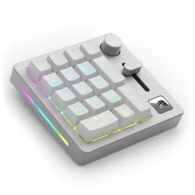 Glorious GMMK Wireless Numpad - Fox Linear - šedá/biela / Numerická bezdrôtová klávesnica / BT 5.0 / USB-C / RGB (GLO-GMMK-NP-FOX-W)