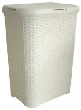 Curver RATTAN 60l Kôš na špinavú bielizeň krémová (00707-885)