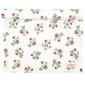 GREEN GATE Behúň na stôl Berry White 45 × 140 cm