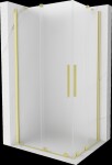 MEXEN/S - Velar Duo sprchovací kút, posuvné dvere 100 x 90, dekor, zlato kartáčovaná 871-100-090-32-55