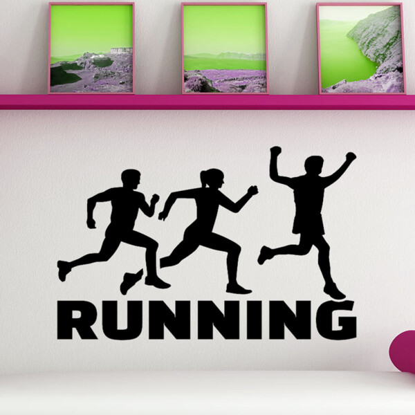 Veselá Stena Samolepka Running Farba: černá, Veľkosť: 40 x 32 cm